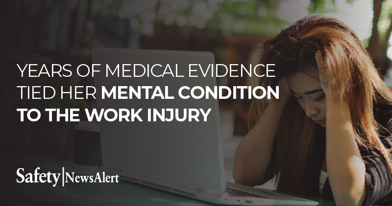 Years of medical evidence tied her mental condition to the work injury
